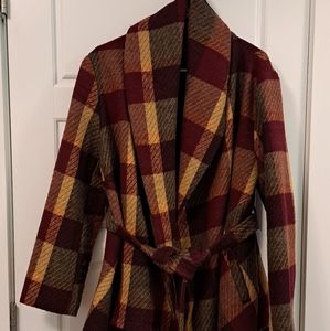 Plaid swing coat